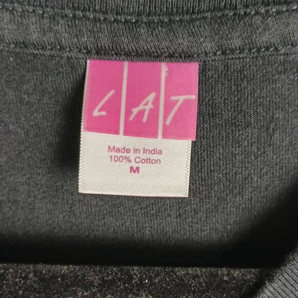 LAT Womens M Black White Graphic Tee T-Shirt "MADE IN 1959 All Original Parts" - Picture 3 of 4